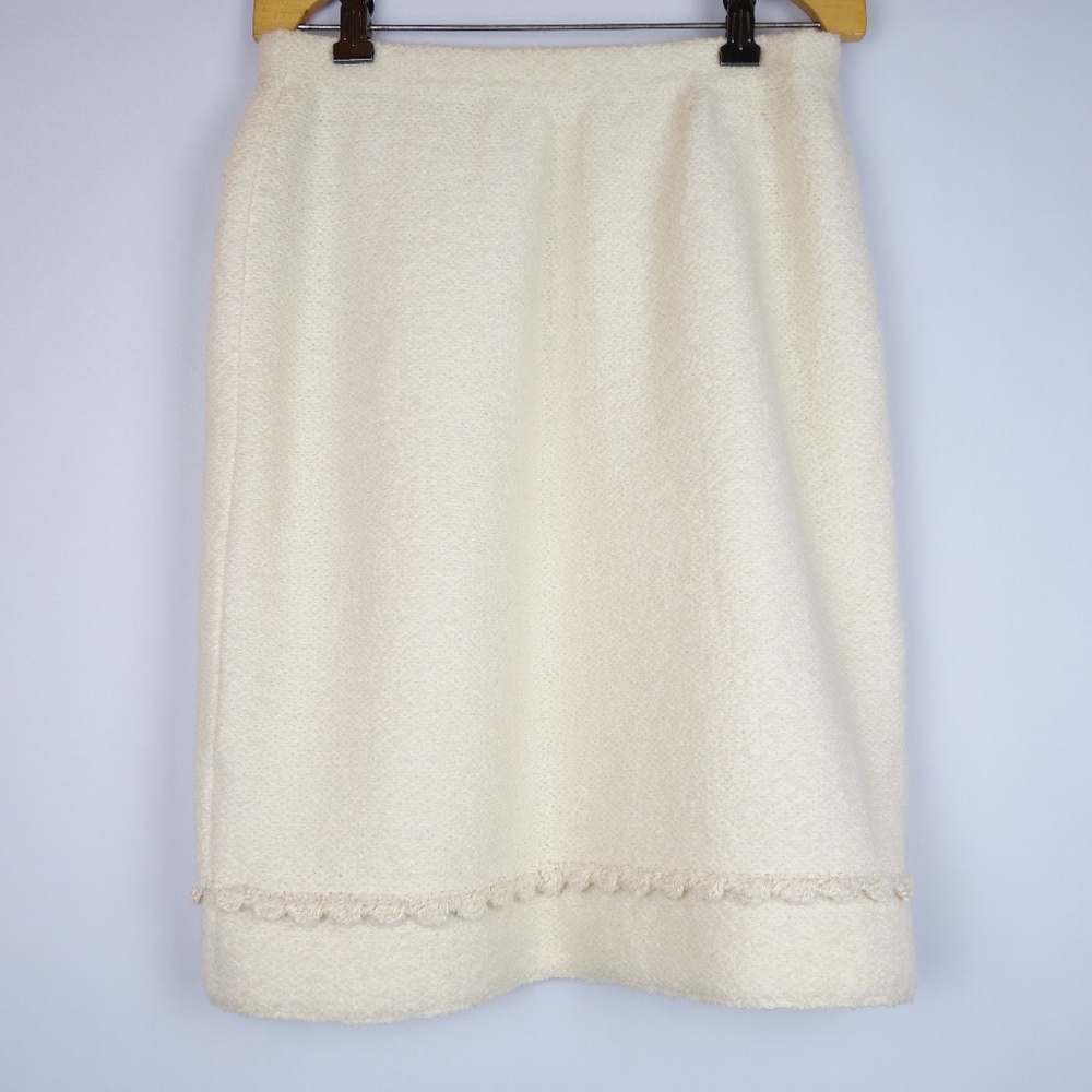 Vtg Adolfo At Saks Fifth Avenue Textured Knee-Length Skirt, Sz 26 in x 20.5 in